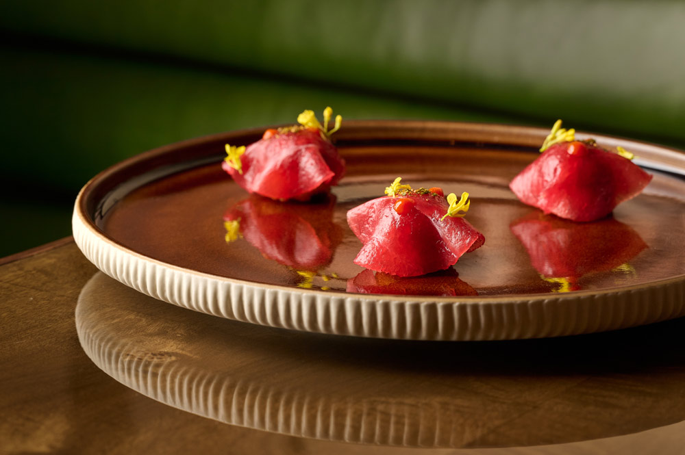 A specialty dish at AMA by Brad Kilgore highlights its umami-forward menu in San Francisco.